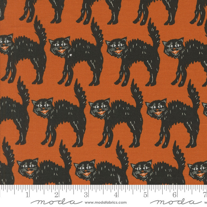 Home Sweet Haunt Little Black Cat Rust Yardage by Stacy Iest Hsu for Moda Fabrics | 20915 13