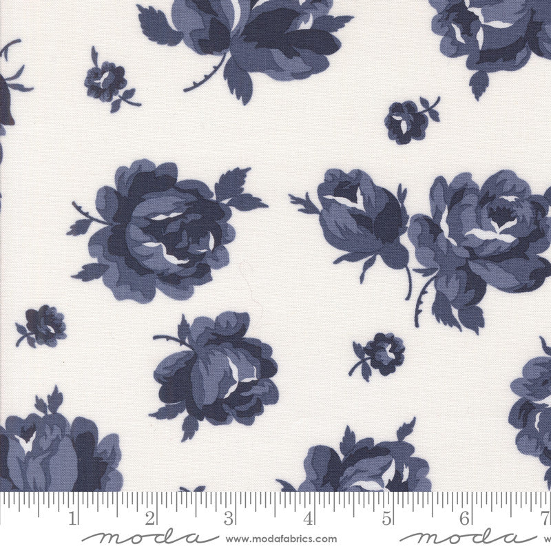Summertime Rosie Cream Navy Yardage by Camille Roskelley for Moda Fabrics | 55320 31