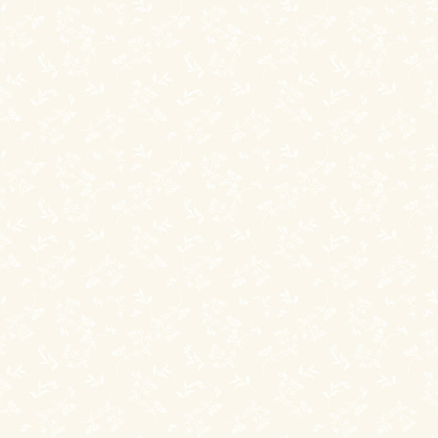 Penelope Stems White on Cream Yardage by My Mind's Eye for Riley Blake Designs | C16641-WHITE