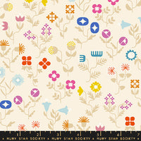 Salutations Forget Me Not Natural  Yardage by Rashida Coleman Hale for Ruby Star Society | RS1092 11