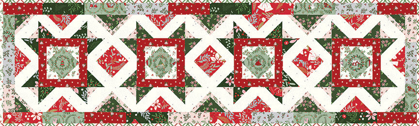A Little Christmas Runner Kit Boxed With Mistletoe & Holly by Beverly McCullough for Riley Blake Designs | KT-16400
