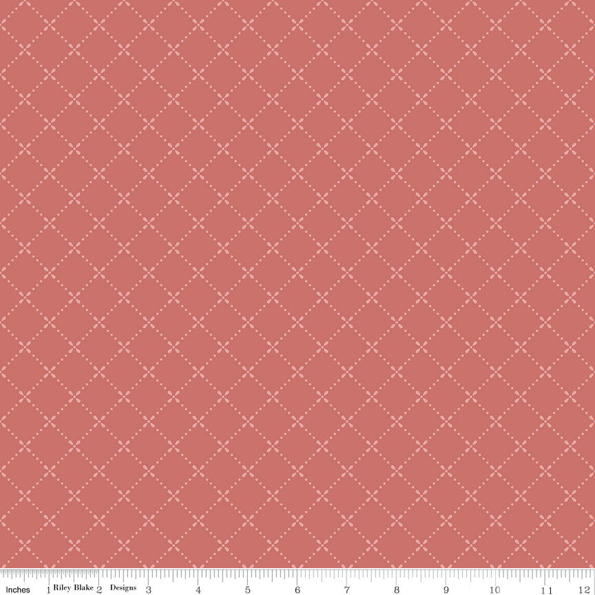 Mary Catherine Grid Faded Red Yardage by Amy Smart for Riley Blake Designs | C16704-FADEDRED