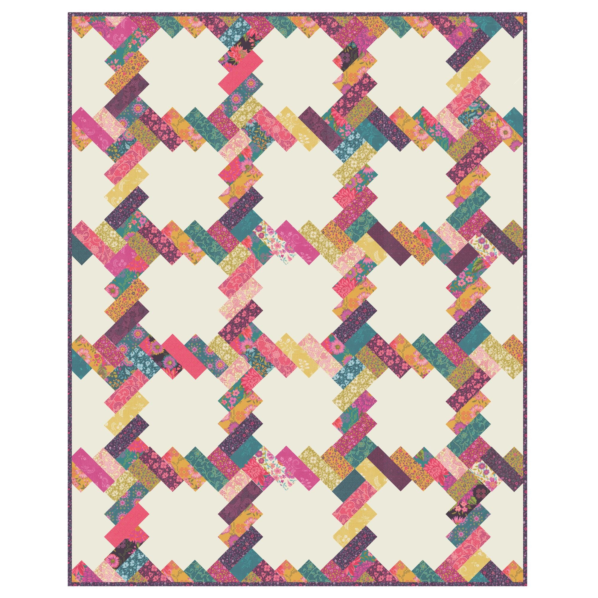The Phoebe Custom Quilt Kit with Parlor by Crystal Manning | Project Size 56" x 70"