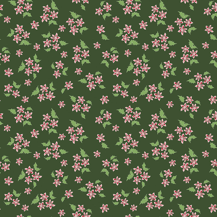 Mistletoe & Holly Floral Forest Yardage by Beverly McCullough for Riley Blake Designs | C16405-FOREST