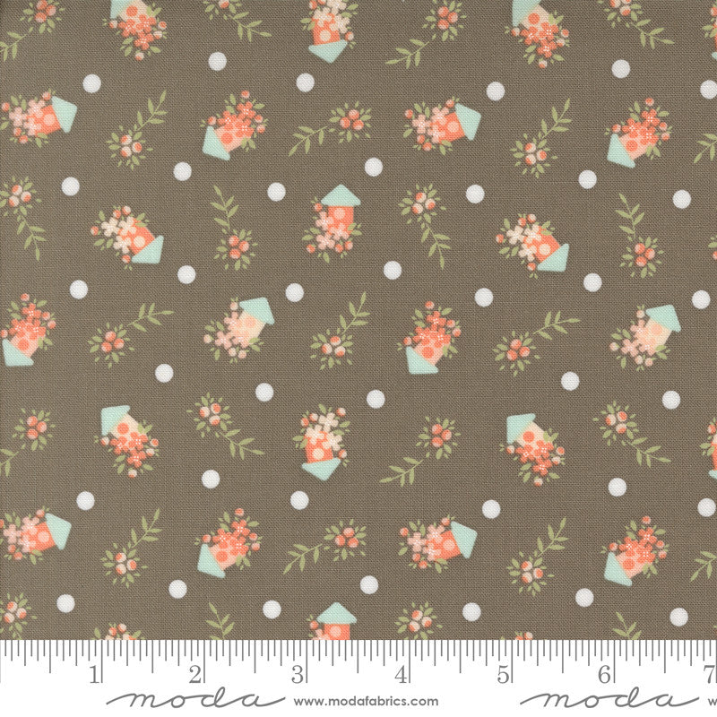 Abloom Birdhouses Slate Yardage by Corey Yoder for Moda Fabrics | 29213 19