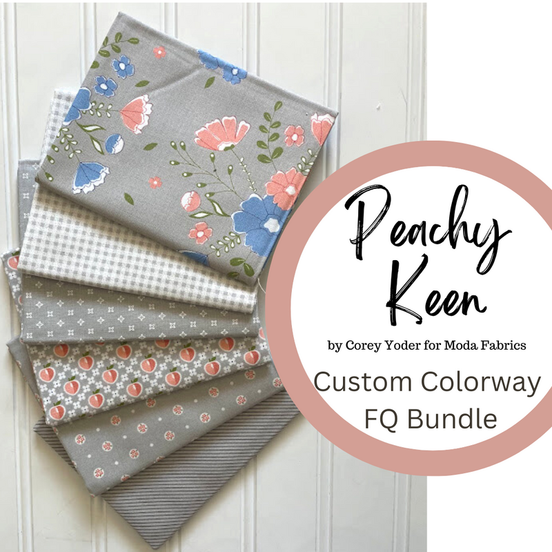 Peachy Keen  Gray Colorway Fat Quarter Bundle by Corey Yoder for Moda Fabrics | Custom Bundle | 6 FQs