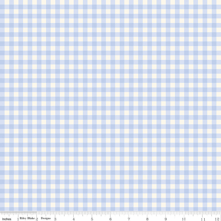 Penelope Gingham Sky Yardage by My Mind's Eye for Riley Blake Designs | C16644-SKY