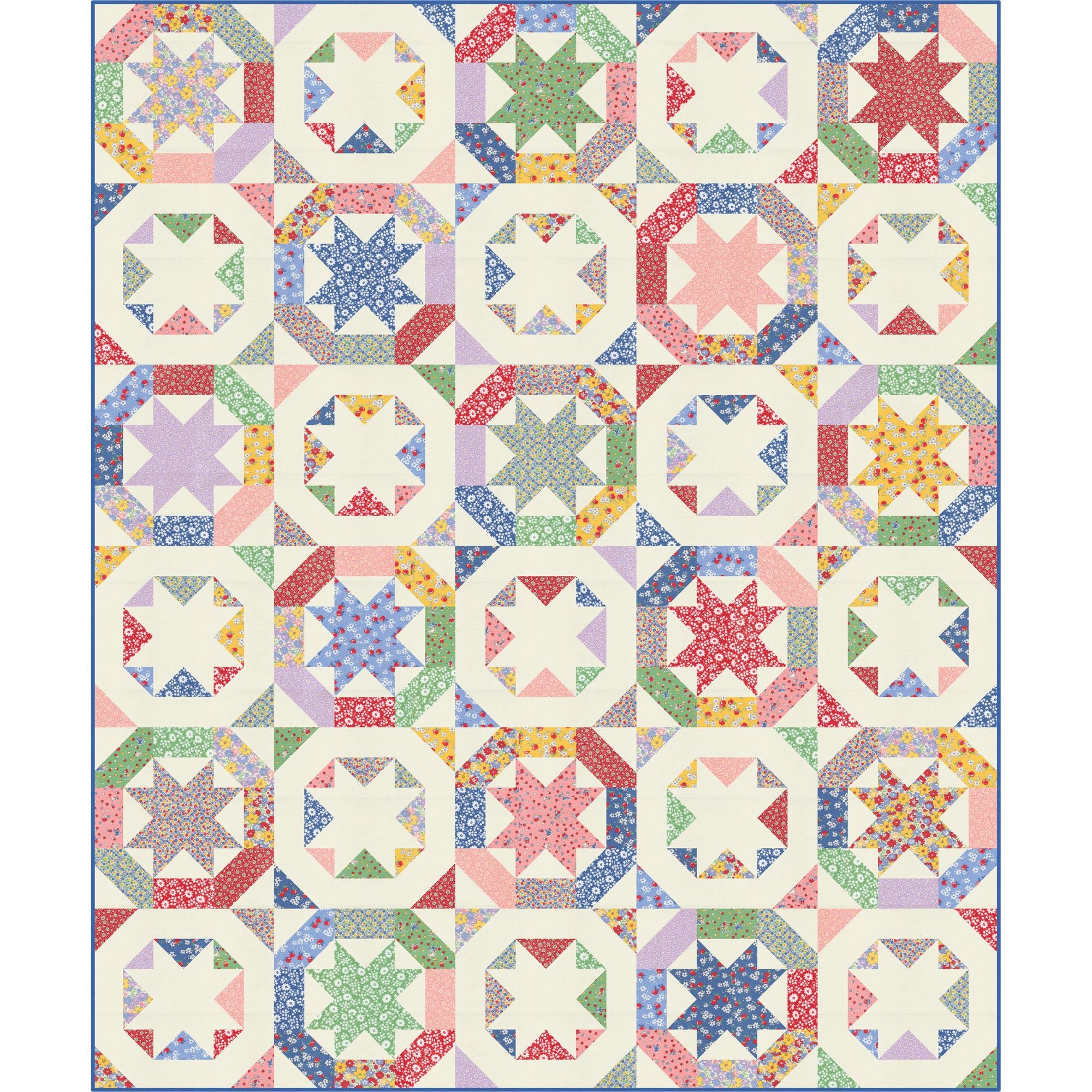Stardrops Custom Quilt Kit With 30s Playtime by Linzee McCray | Quilt Size 60" x 72"