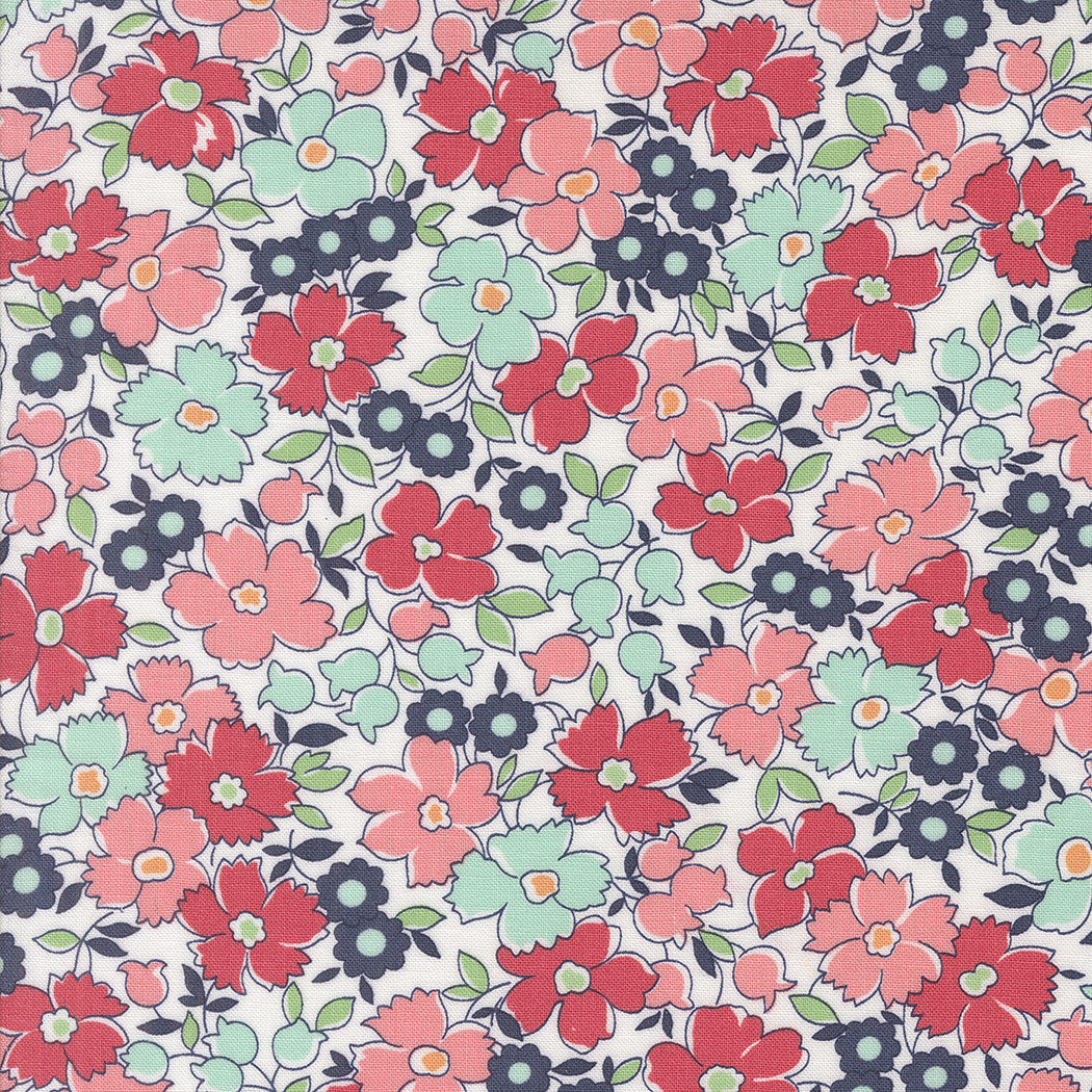 Summertime Flower Patch Cream Yardage by Camille Roskelley for Moda Fabrics | 55323 11