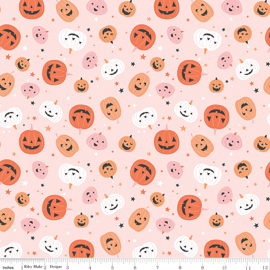 Hey Pumpkin Pumpkins Blush Yardage by My Mind's Eye for Riley Blake Designs | C16031-BLUSH