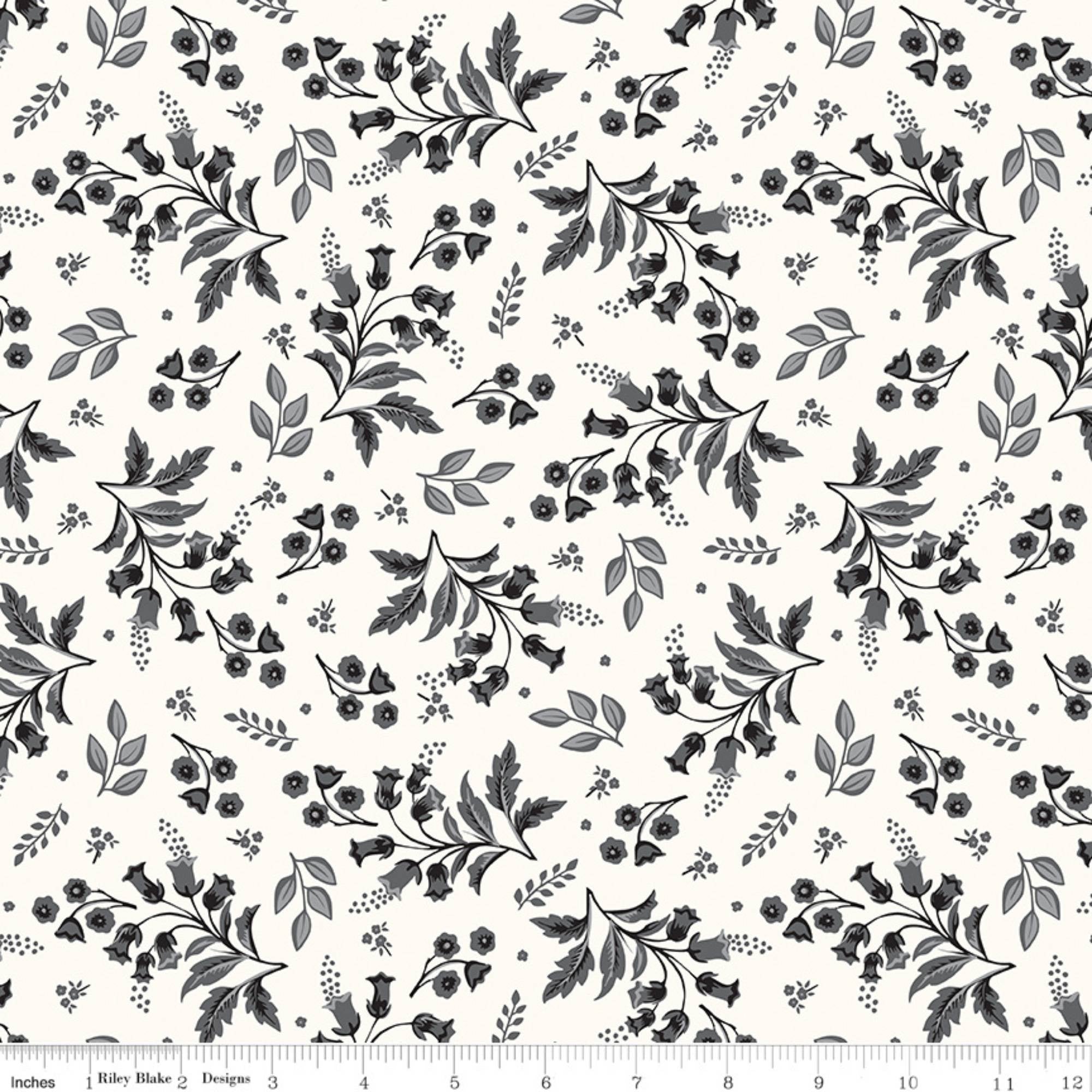 Midnight Meadow Stems Cream Yardage by My Mind's Eye for Riley Blake Designs | C15321-CREAM