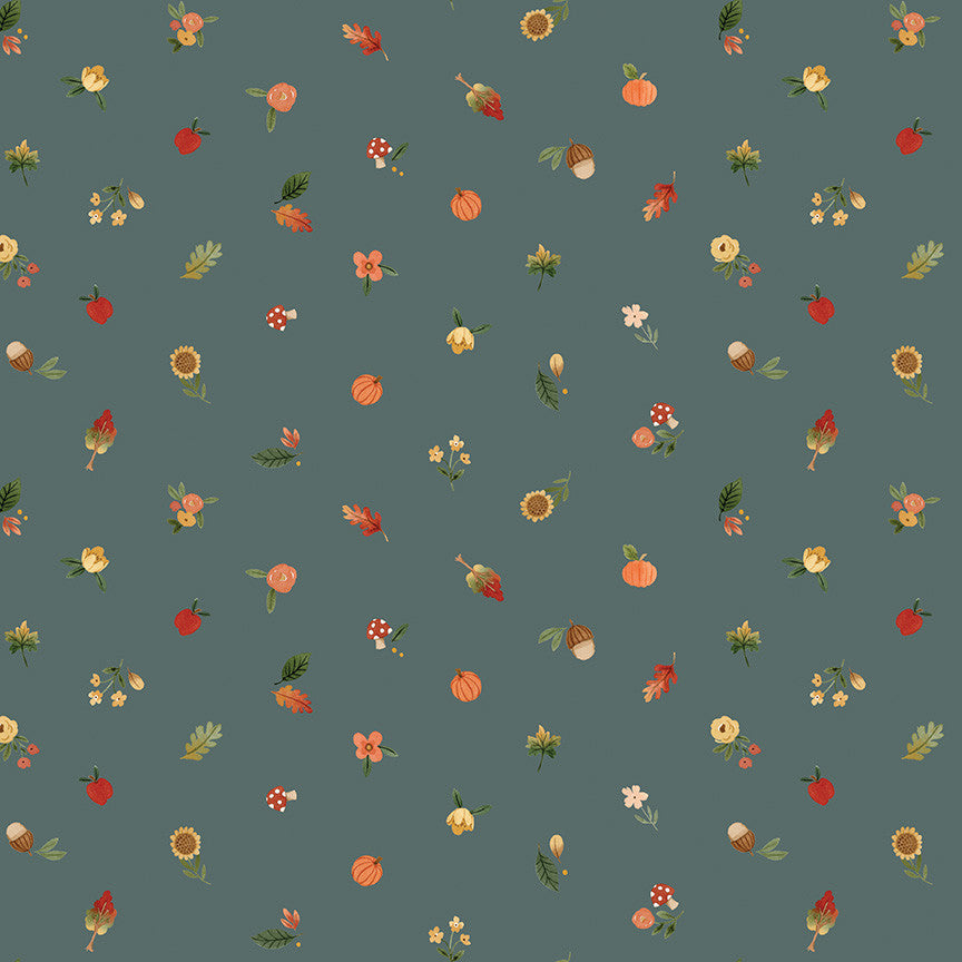 Happy Fall Days Fall Things Teal Yardage by Kelsey Carlson for Riley Blake Design | C16345-TEAL