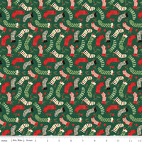 Charming Christmas Stockings Green Yardage by Kelsey Carlson for Riley Blake Designs | C16353-GREEN