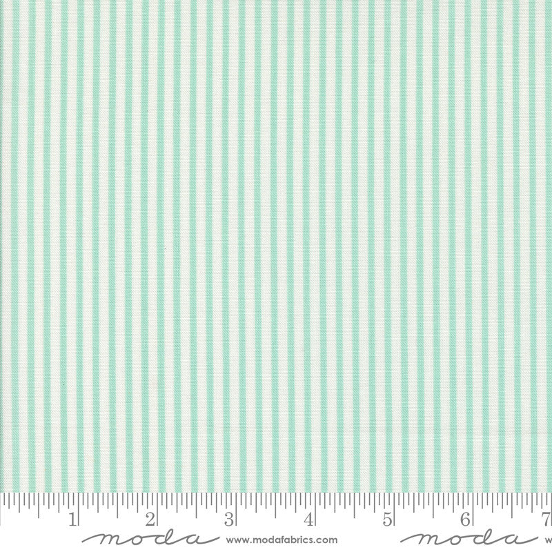 Summertime Simple Stripes Aqua Yardage by Camille Roskelley for Moda Fabrics | 55324 29