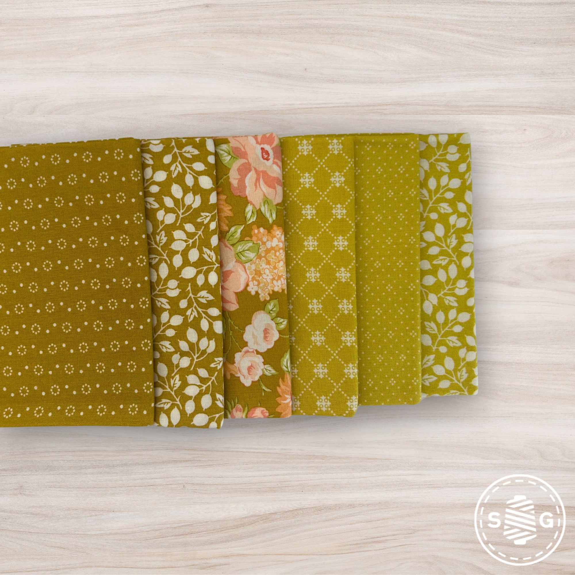 Portofino Custom Fat Quarter Bundle Pineapple Citron by Fig Tree & Co for Moda Fabrics | 6 Fat Quarters