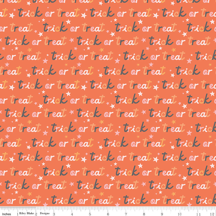 PRESALE Hey Pumpkin Trick or Treat Orange Yardage by My Mind's Eye for Riley Blake Designs | C16034-ORANGE