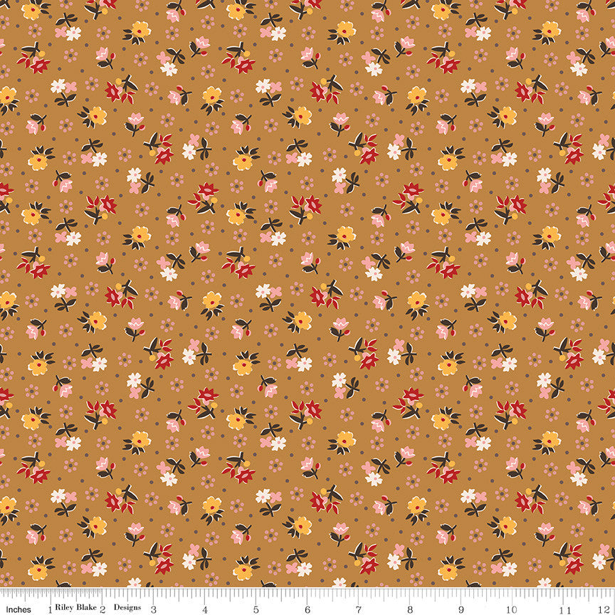 Gentler Times Reunion Butterscotch Yardage by Lori Holt of Bee in My Bonnet For Riley Blake Designs |  C16485-BUTTERSCOTCH