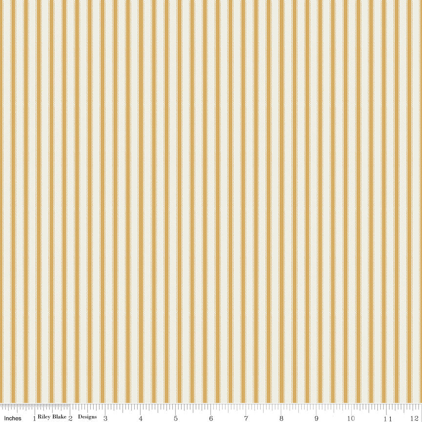 Ivy Reese Ticking Golden Yardage by Deena Rutter for Riley Blake Designs | C16605-GOLDEN
