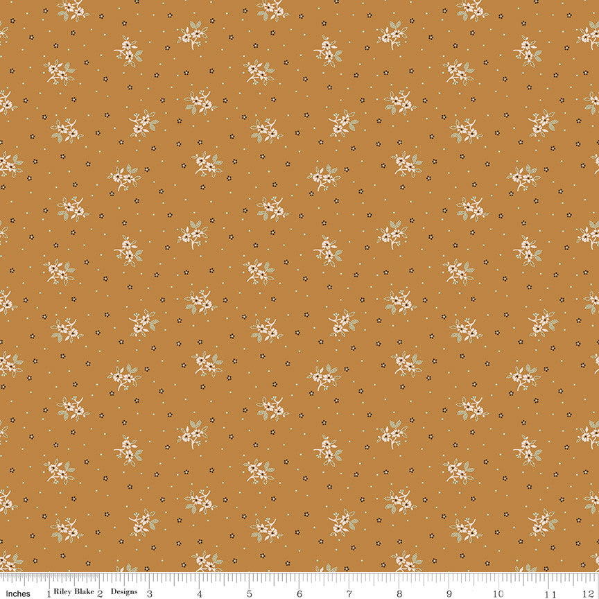 Gentler Times Lovely Butterscotch Yardage by Lori Holt of Bee in My Bonnet For Riley Blake Designs | C16479-BUTTERSCOTCH