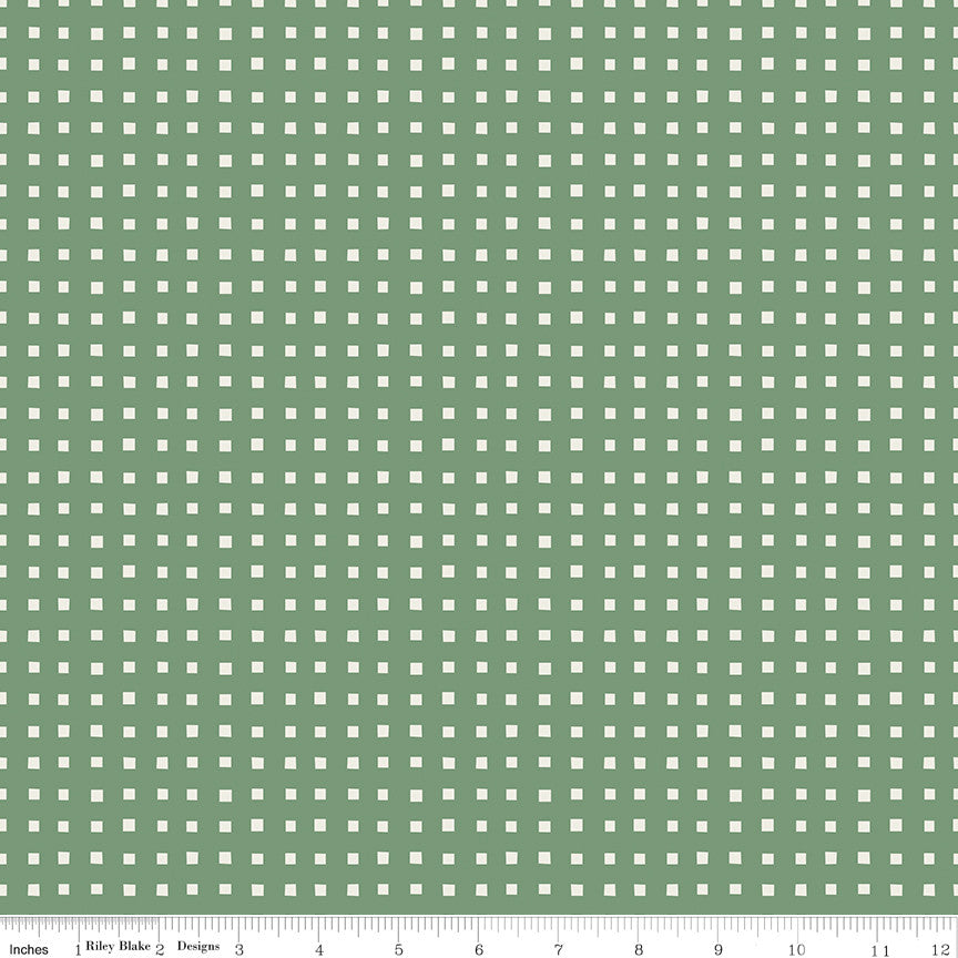 Ivy Reese Simple Gingham Green Yardage by Deena Rutter for Riley Blake Designs | C16604-GREEN
