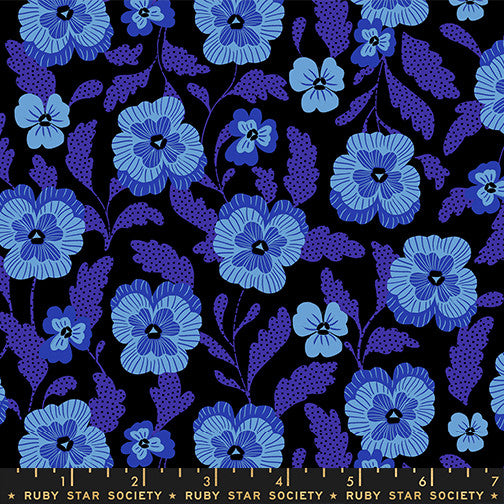 PRESALE Hello Alice Violets Black Yardage by Sarah Watts for Ruby Star Society | RS2126 16