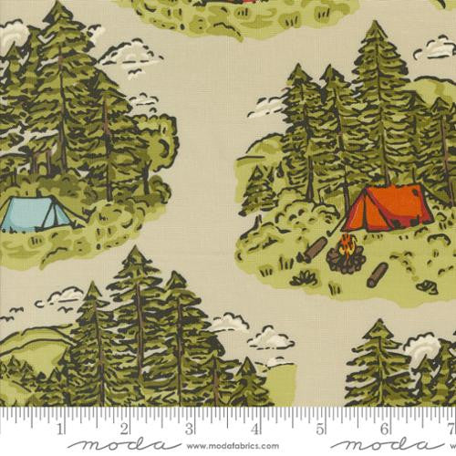 The Great Outdoors: Vintage Camping in Forest The Great Outdoors: Vintage Camping in Forest