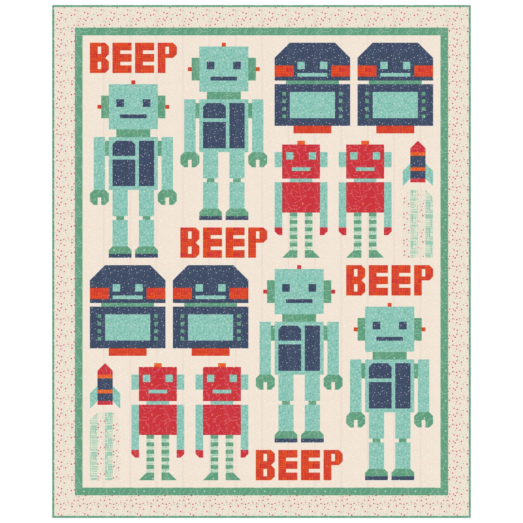 Beep Beep Quilt Kit Boxed With 321 Blast Off by Stacy Iest Hsu for Moda Fabrics | KIT20950