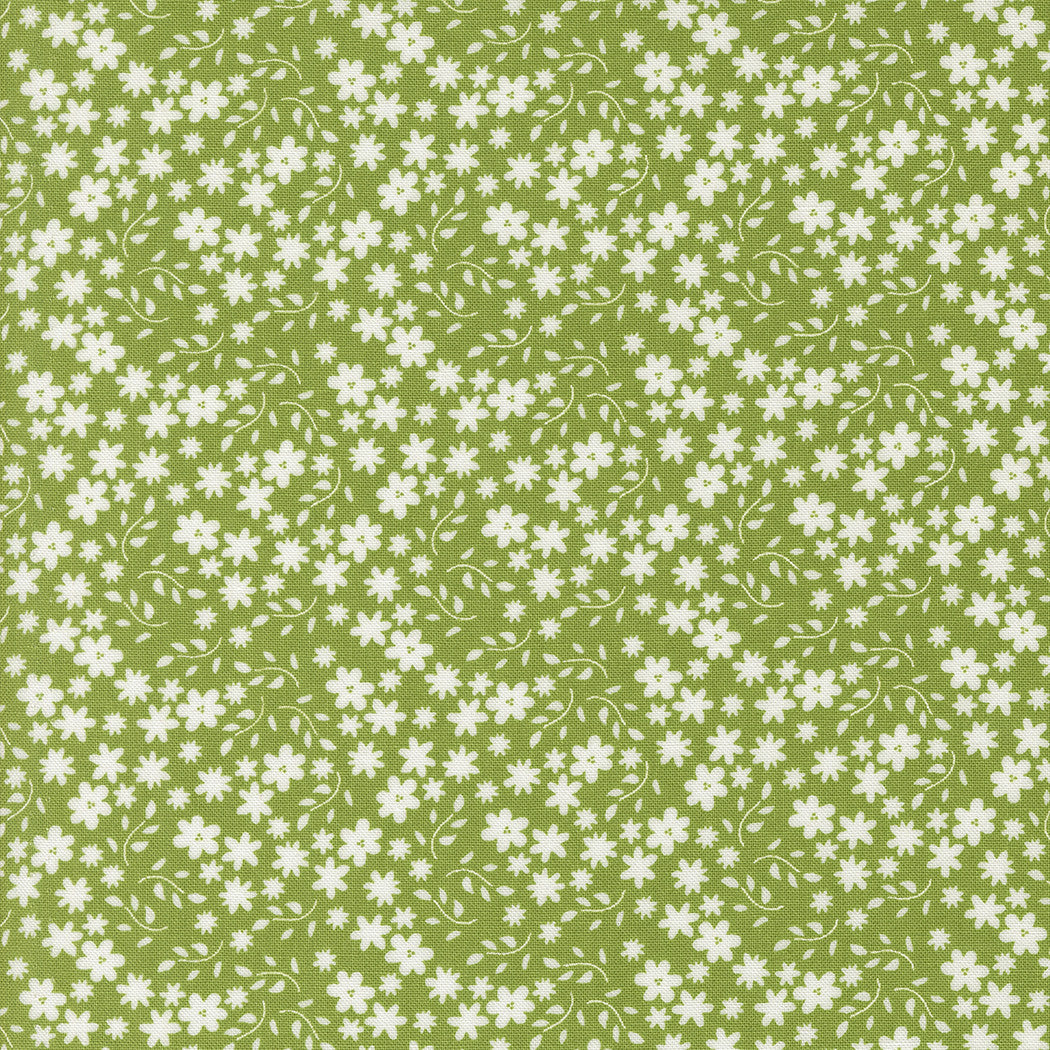 Raspberry Summer Blossom Fresh Grass Yardage by Sherri & Chelsi for Moda Fabrics | 37693 18