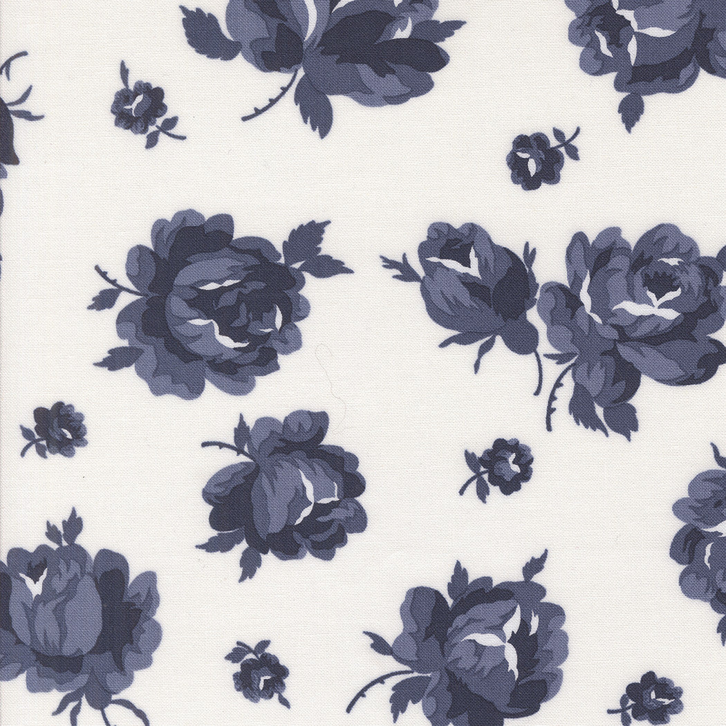 Summertime Rosie Cream Navy Yardage by Camille Roskelley for Moda Fabrics | 55320 31