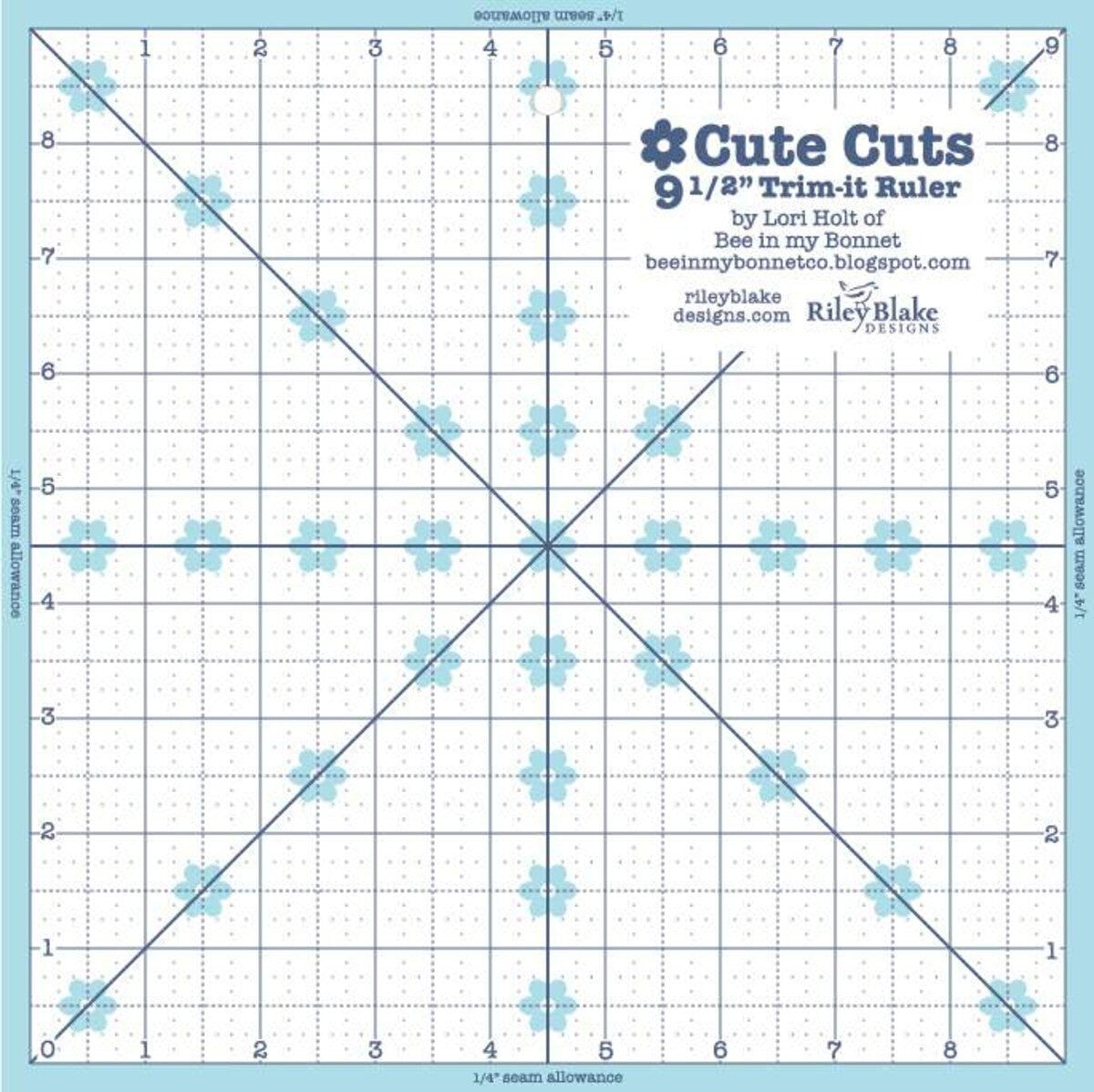 Lori Holt Cute Cuts Trim-it Ruler 9 1/2" x 9 1/2 by Lori Holt of Bee in My Bonnett | STII-5530