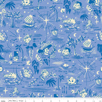 Forever Neverland Neverland Map Periwinkle Yardage by Jill Howarth for Riley Blake Designs | C15902-PERIWINKLE