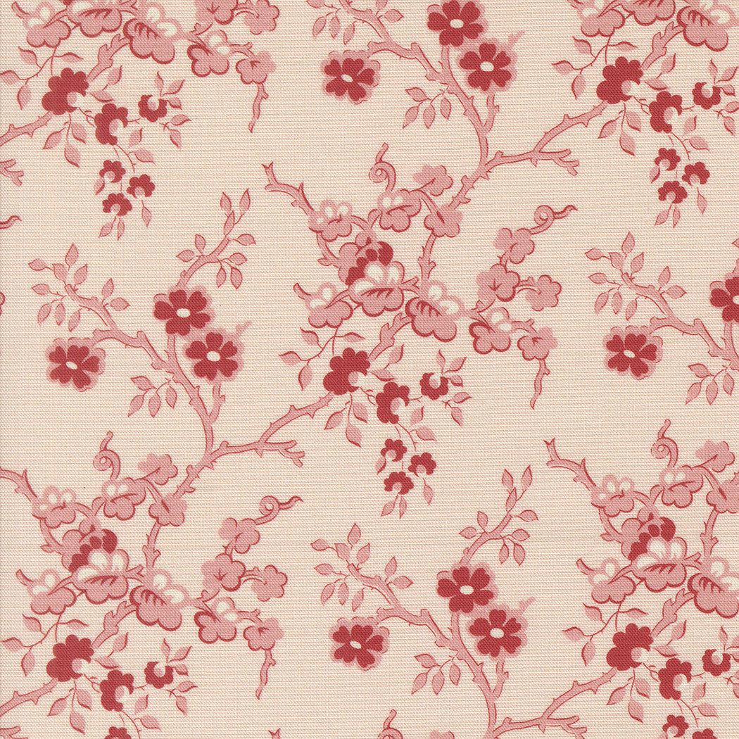 Sallys Stitches Flowering Quince Sweet Pink Yardage by Betsy Chutchian for Moda Fabrics | 31710 12