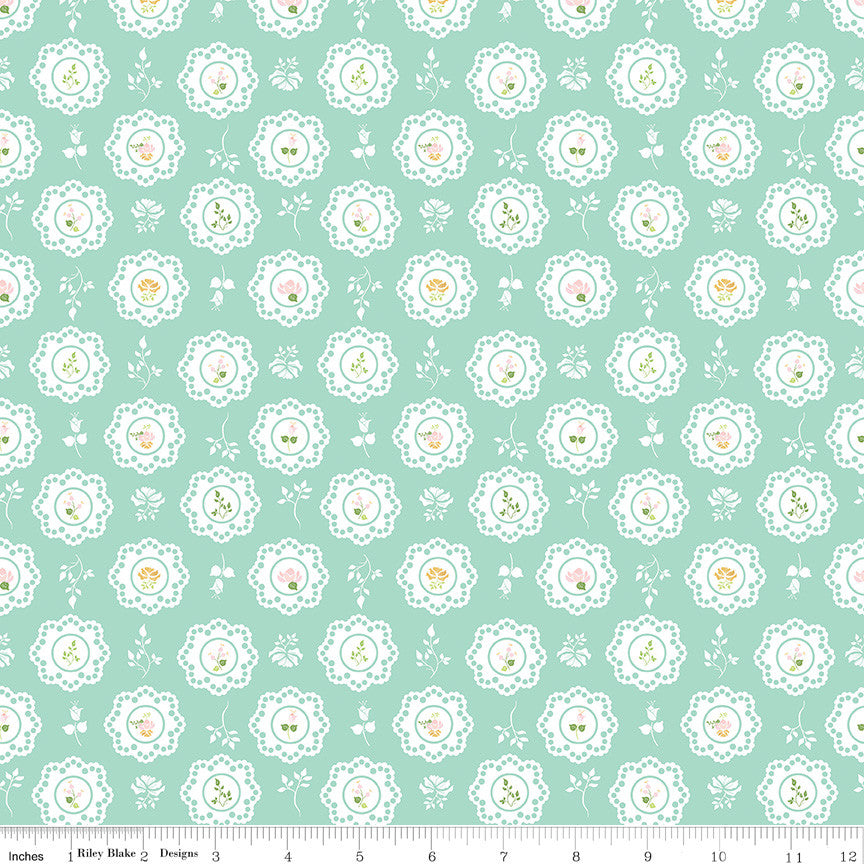 Summer Skies and Fireflies Doilies Aqua Yardage by Gracey Larson for Riley Blake Designs | C16371-AQUA