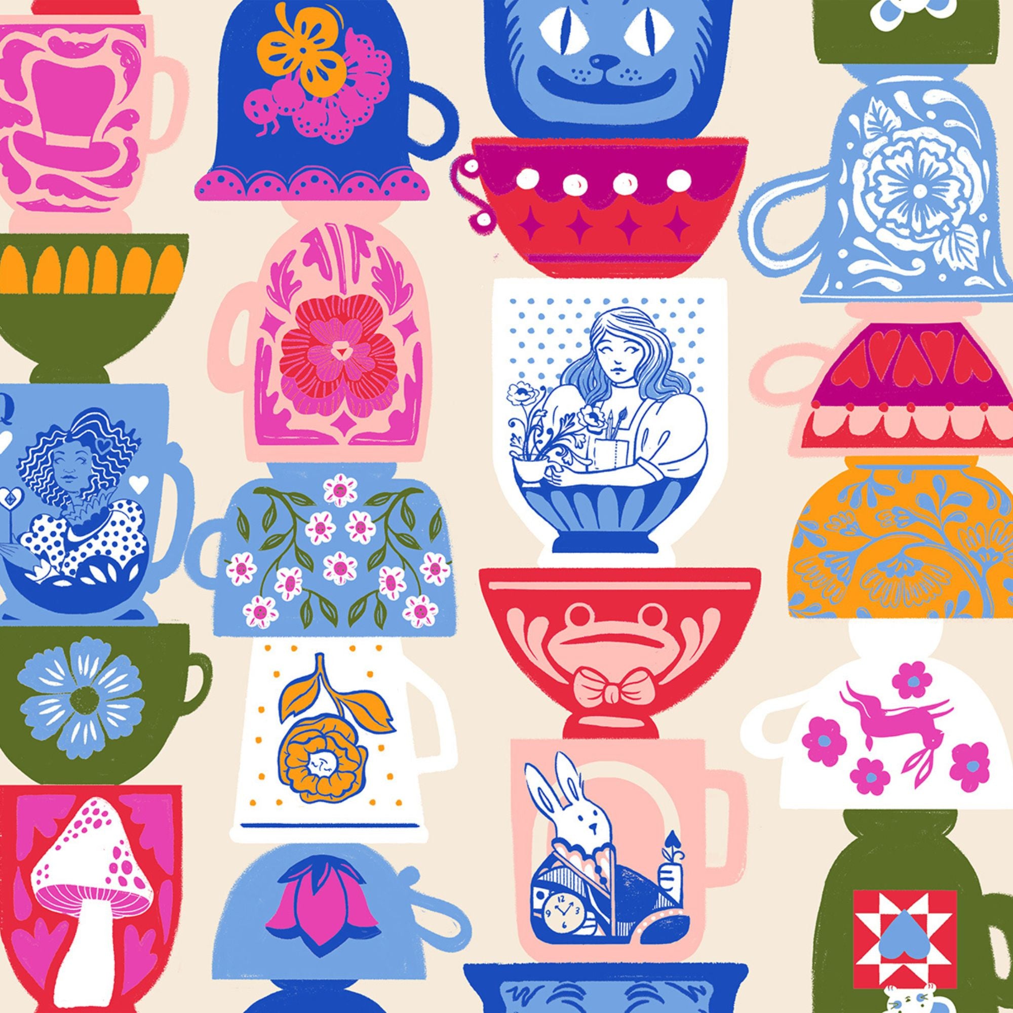 PRESALE Hello Alice Tea Party Shell Yardage by Sarah Watts for Ruby Star Society | RS2122 11