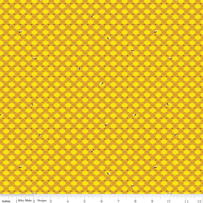 100 Aker Woods Honey Hex Gold Yardage by Jill Howarth for Riley Blake Designs | C15175-GOLD