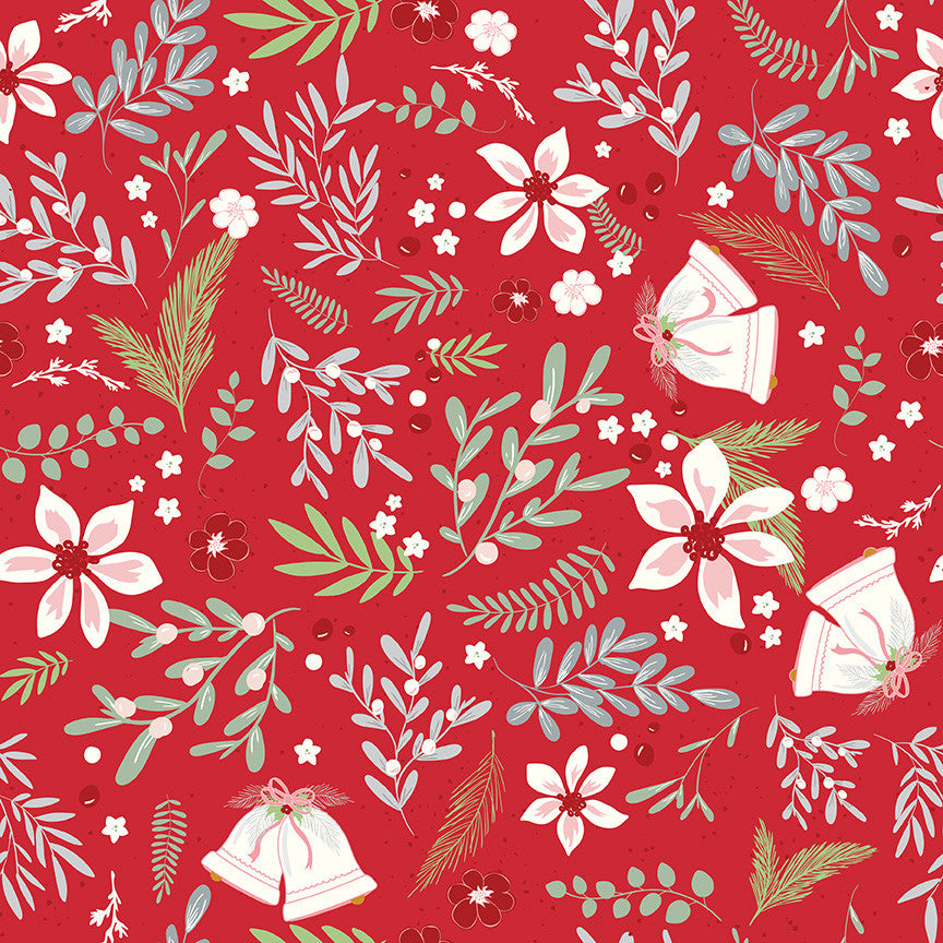 Mistletoe & Holly Main Red Yardage by Beverly McCullough for Riley Blake Designs | C16400-RED