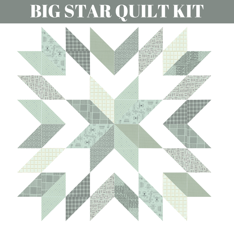 Big Star Quilt Kit | Blue and White Classic  Quilt | 72" x 72" Finished Size