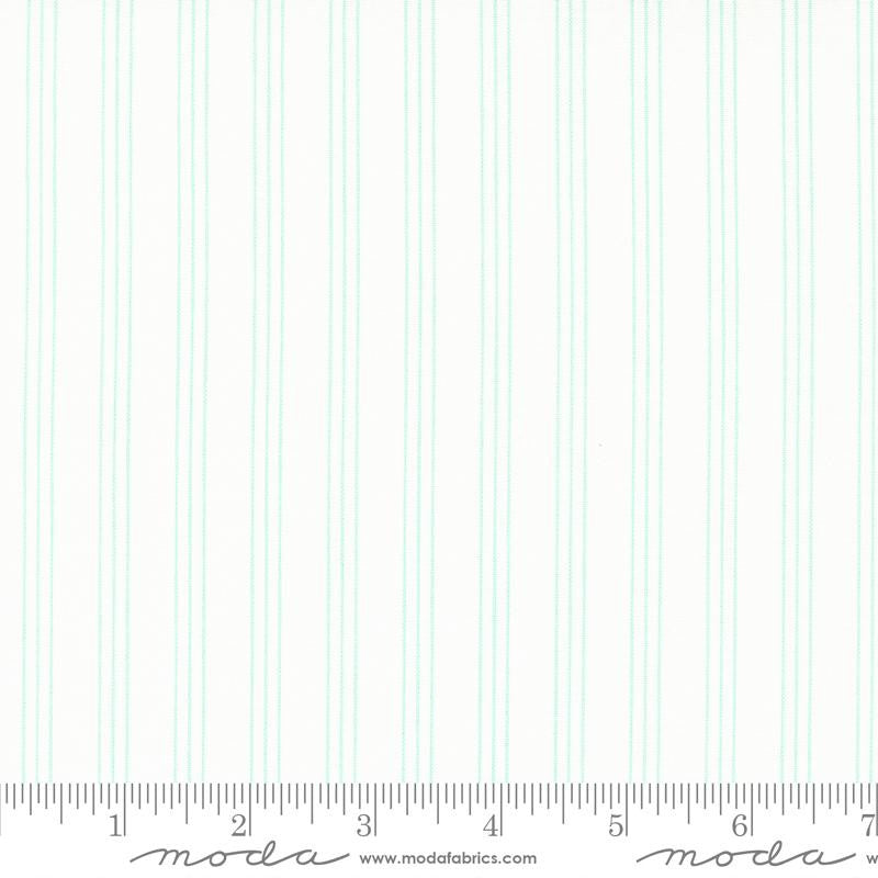 Sale! Lighthearted Cream Aqua Stripe Yardage by Camille Roskelley for Moda Fabrics | 55296 21