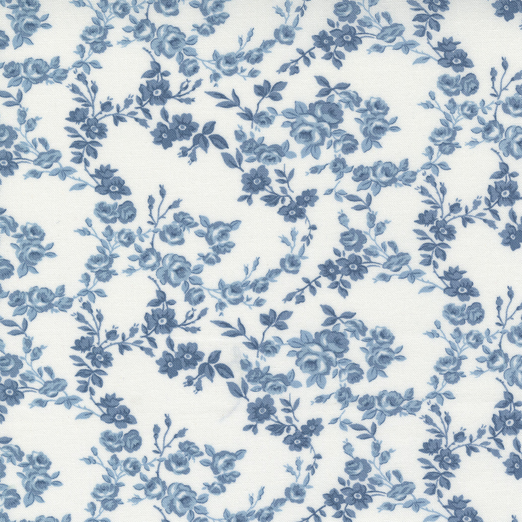 Nantucket Summer Surfside Cream Blue Yardage by Camille Roskelley for Moda Fabrics | 55263 24