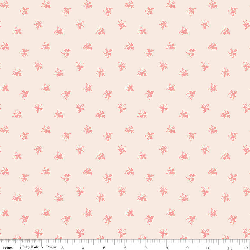 Gentler Times Endearing Coral Yardage by Lori Holt of Bee in My Bonnet For Riley Blake Designs | C16477-CORAL