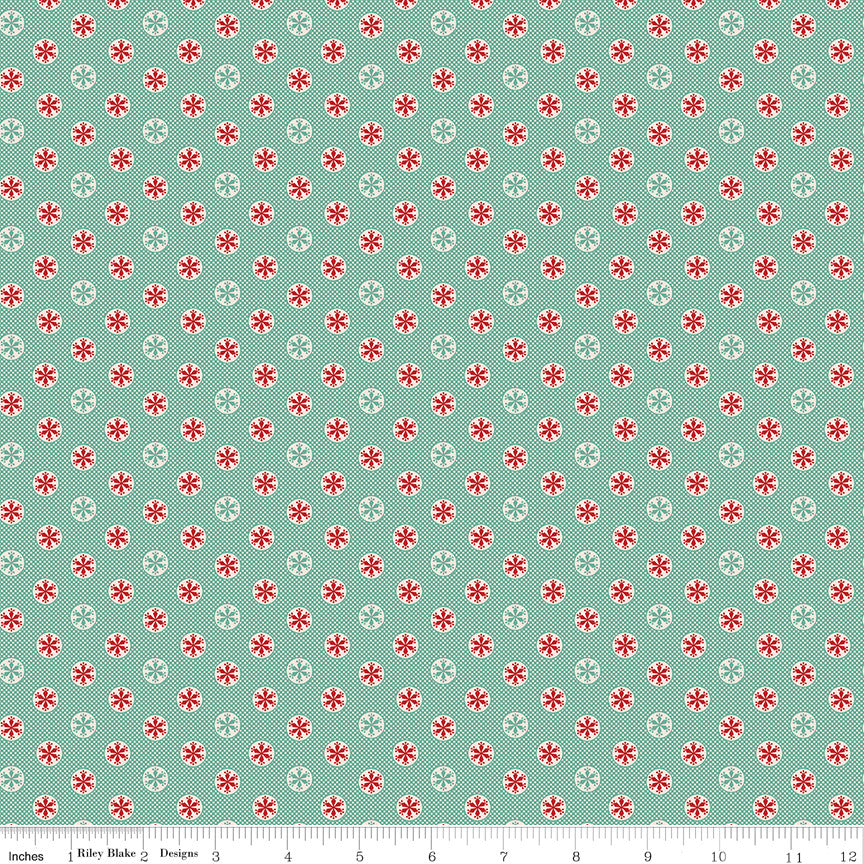Home Town Holiday Snowflake Sea Glass by Lori Holt for Riley Blake Designs |  4 Yard Quilt Backing | C14913 SEAGLASS