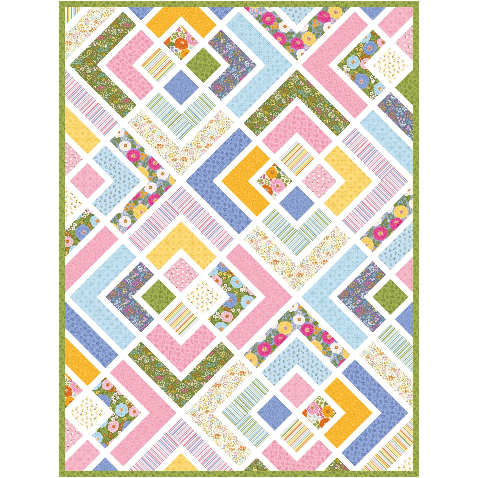 The Penny Quilt Custom Quilt Kit With Little Darlin' by the RBD Designers | Quilt Size 55" x 74"