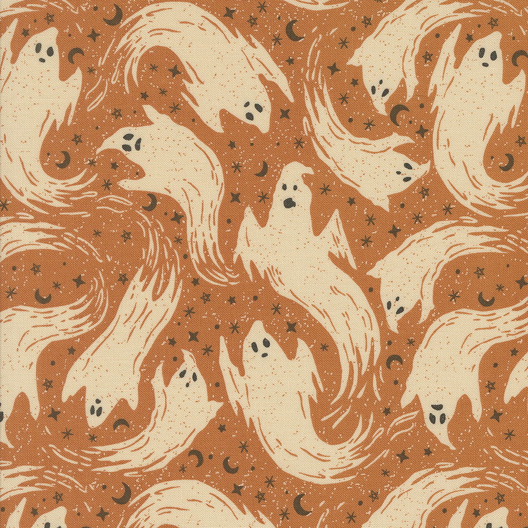 Home Sweet Haunt Pumpkin Ghostly Ghost Yardage by Stacy Iest Hsu for Moda Fabrics | 20914 14