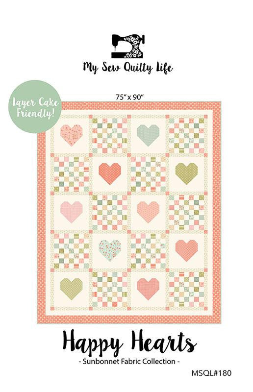 PRESALE Happy Hearts Quilt Pattern by Heather Briggs of My Sew Quilty Life for Moda Fabrics | MSQL 180