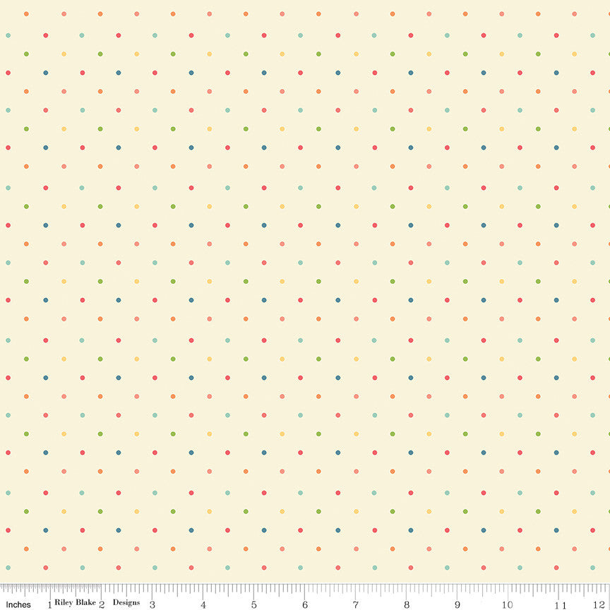 First Blooms Dots Vanilla Yardage by Heather Peterson for Riley Blake Designs | C16329-VANILLA