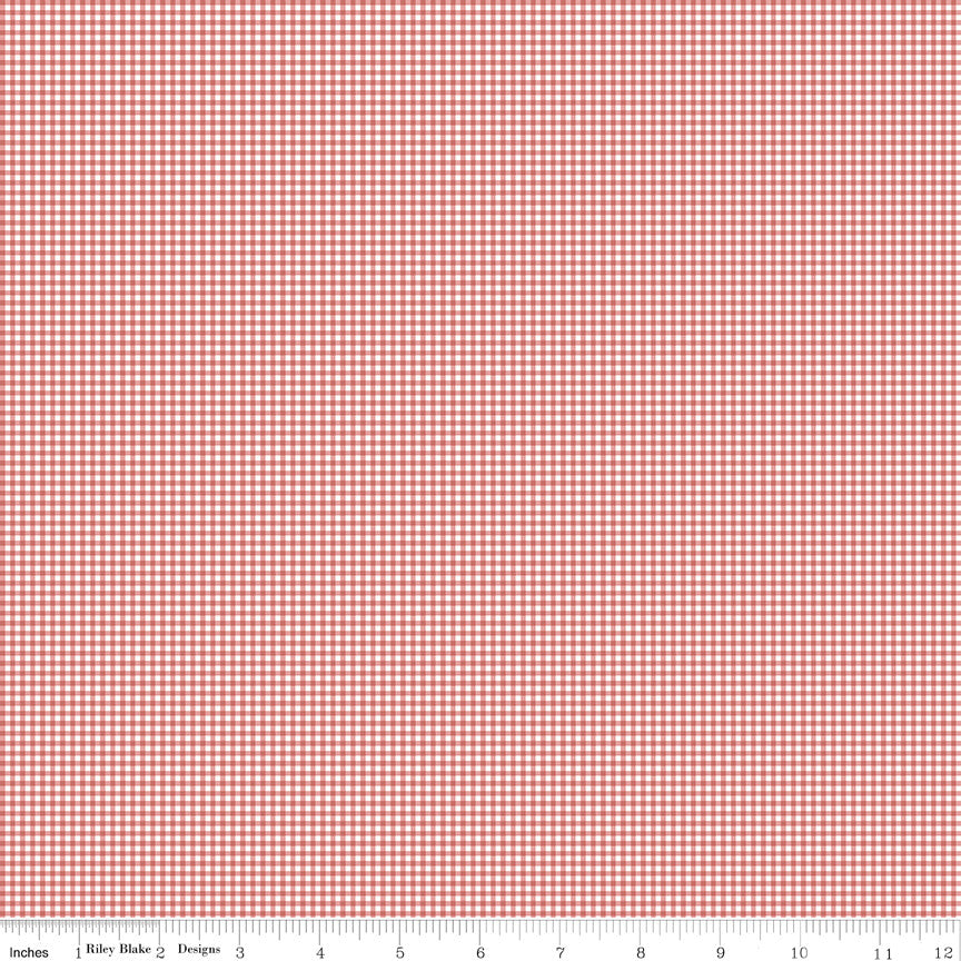 Mary Catherine Gingham Faded Red Yardage by Amy Smart for Riley Blake Designs | C16706-FADEDRED