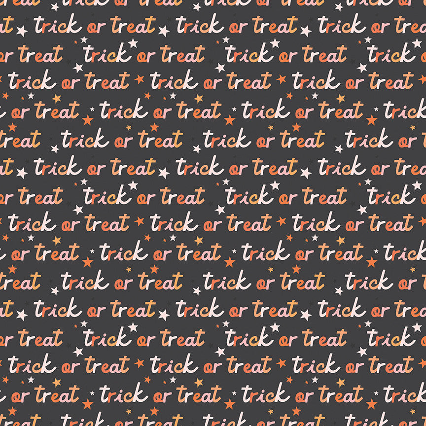 PRESALE Hey Pumpkin Trick or Treat Charcoal Yardage by My Mind's Eye for Riley Blake Designs | C16034-CHARCOAL