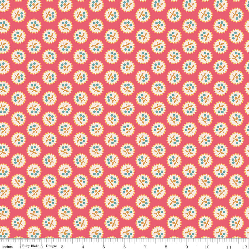 Americana Betsy Tea Rose Yardage by Lori Holt of Bee in My Bonnet for Riley Blake Designs |  C16082-TEAROSE