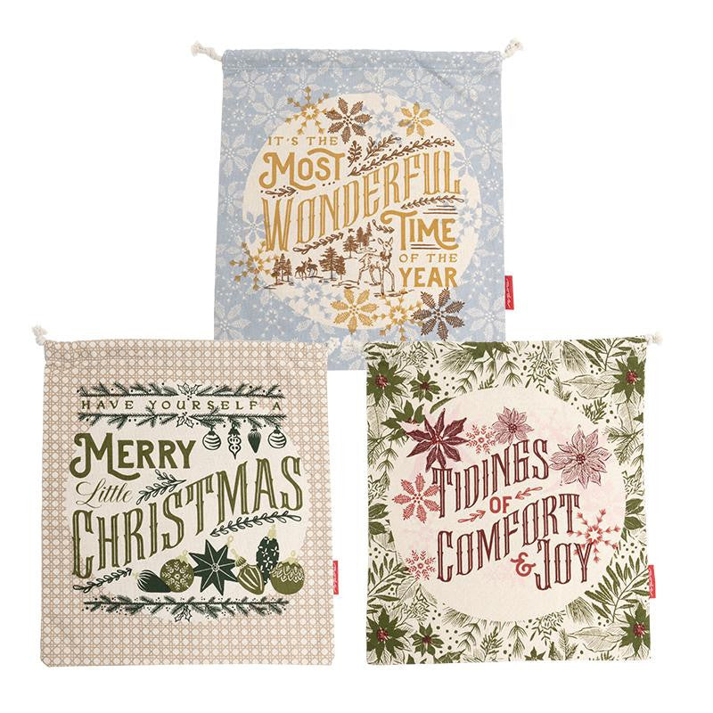 Old World Yuletide Gift Bags by Fancy That Design House | Christmas Gift Bags | Set of 3