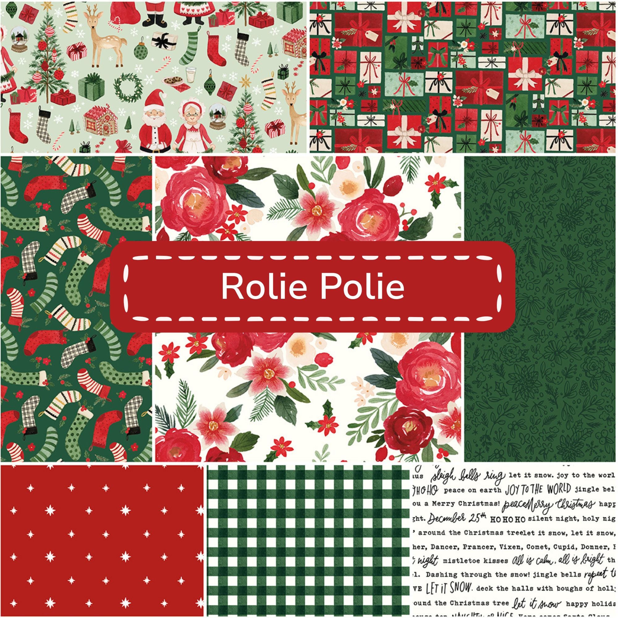 Charming Christmas Rolie Polie 2 1/2" by Kelsey Carlson for Riley Blake Designs | 40 Precut 2.5" Strips
